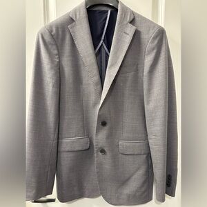 Cole Haan Grand OS Light Gray Sport Coat Sz 36R Blazer Wool Stretch